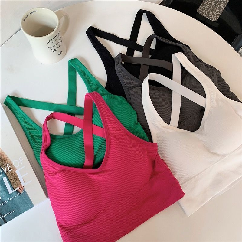 Bralette Triangle Set - สปอร์ตบราเซ็กซี่บราสำหรับออกกำลังกายชุดชั้นในโยคะบราสปอร์ตบราดันทรงสปอร์ตบรารับแรงกระแทกสูงไร้รอยต่อสำหรับผู้หญิง