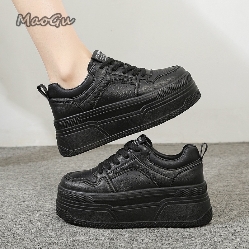 Wedge Espadrille Women - รองเท้าผ้าใบเสริมส้นสีขาวสำหรับผู้หญิง แบบผูกเชือก พื้นหนา สไตล์ลำลอง ระบายอากาศได้ดี หนังแท้