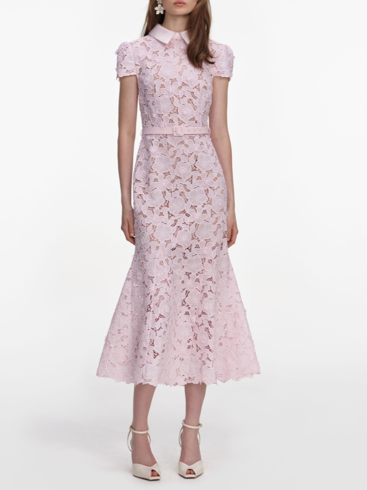 เดรสยาวปานกลางปักลายดอกไม้ คอป - Midi Skirt Floral บทวิจารณ์และราคา