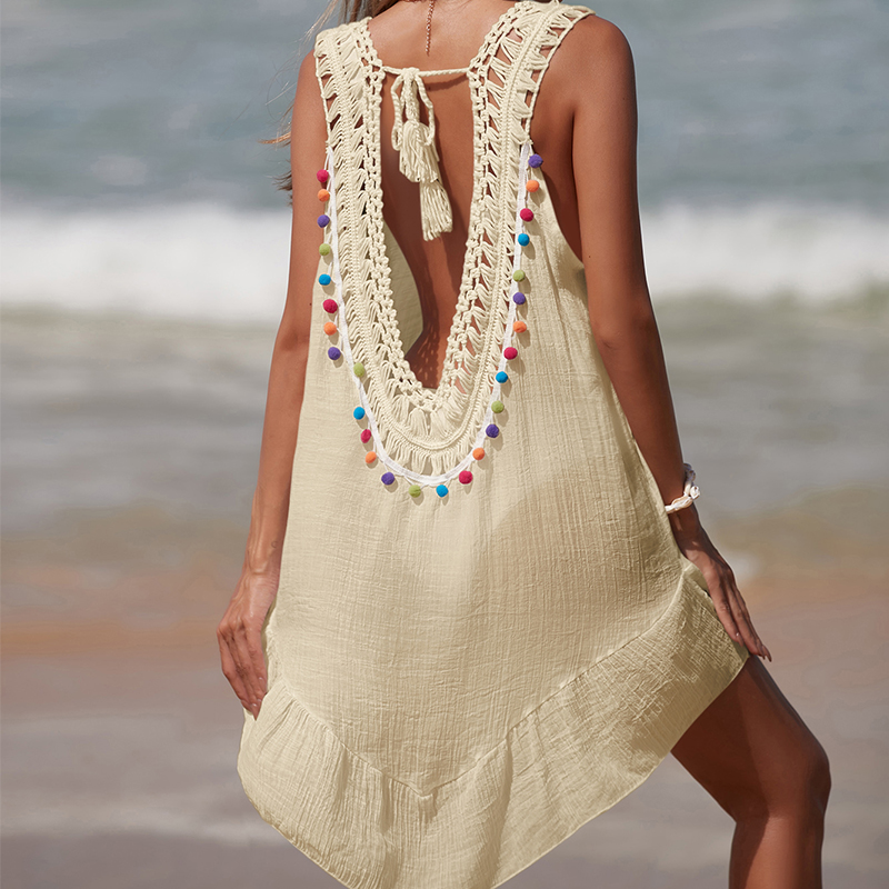 ผู้หญิง V คอ Backless Hollow O - Cover Up Kaftan บทวิจารณ์และราคา