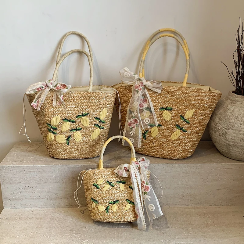 ขนาดใหญ่ความจุกระเป๋าสะพายชายห - Crochet Bag Raffia บทวิจารณ์และราคา