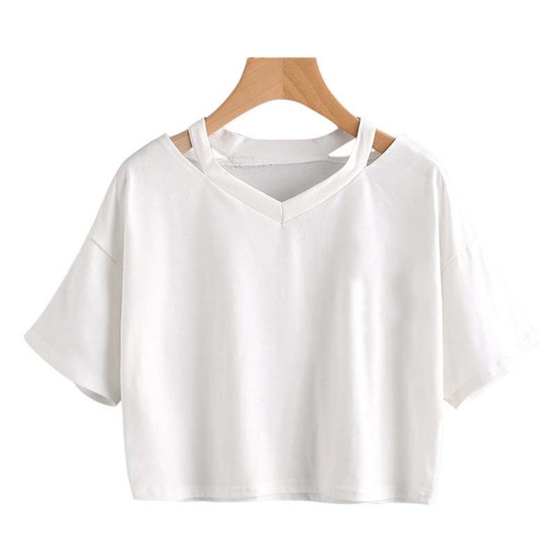 เสื้อยืดคอวีแขนสั้นของผู้หญิงท - Blouse Off Shoulder บทวิจารณ์และราคา
