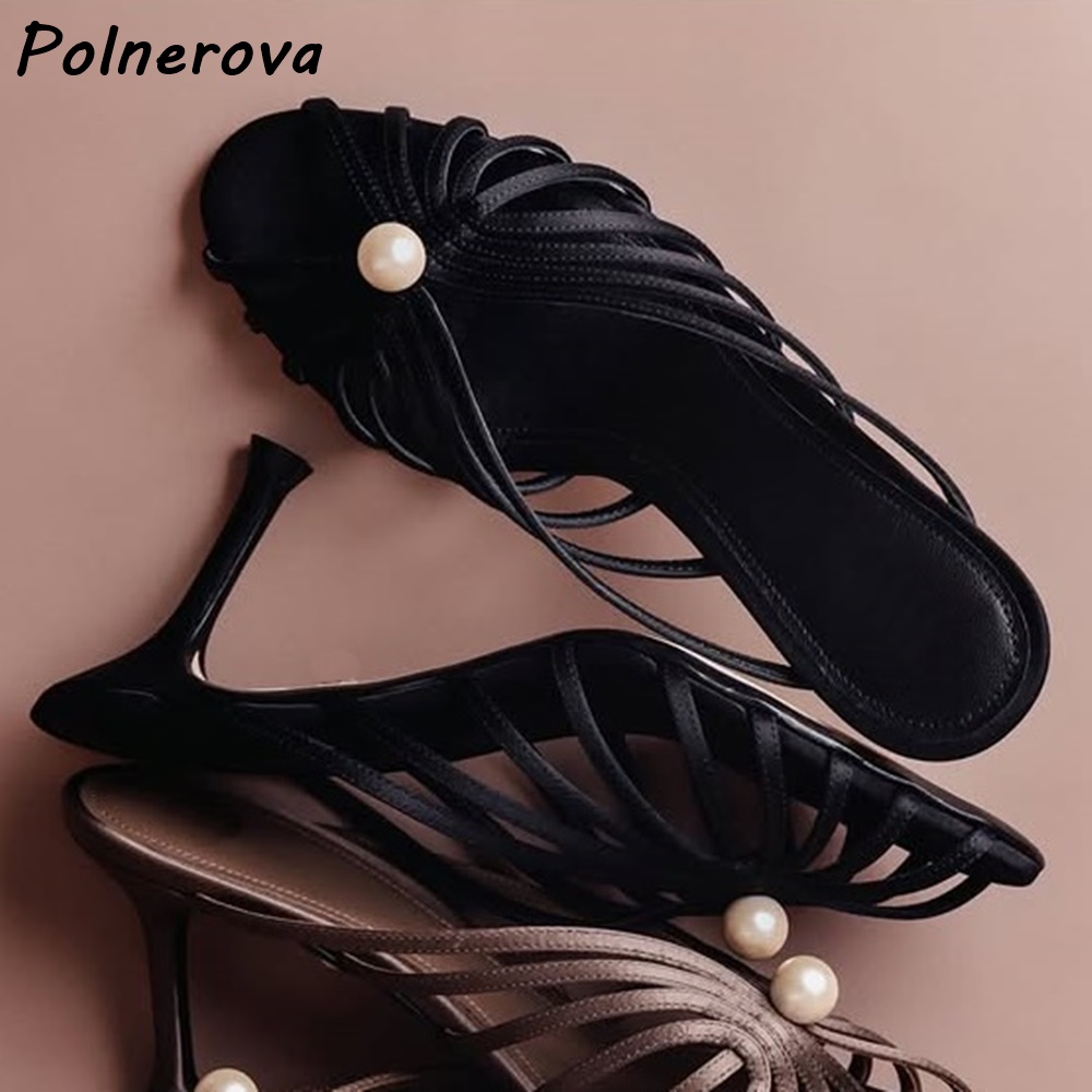 รองเท้าส้นสูงแบบมีสายรัดประดับ - Sandal Strappy Heeled บทวิจารณ์และราคา