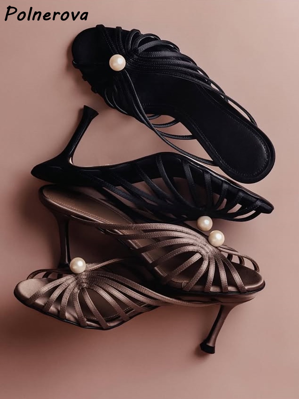 รองเท้าส้นสูงแบบมีสายรัดประดับ - Sandal Strappy Heeled บทวิจารณ์และราคา